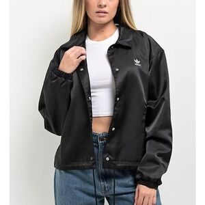 Adidas Women's Trefoil Black Coaches Jacket SZ M